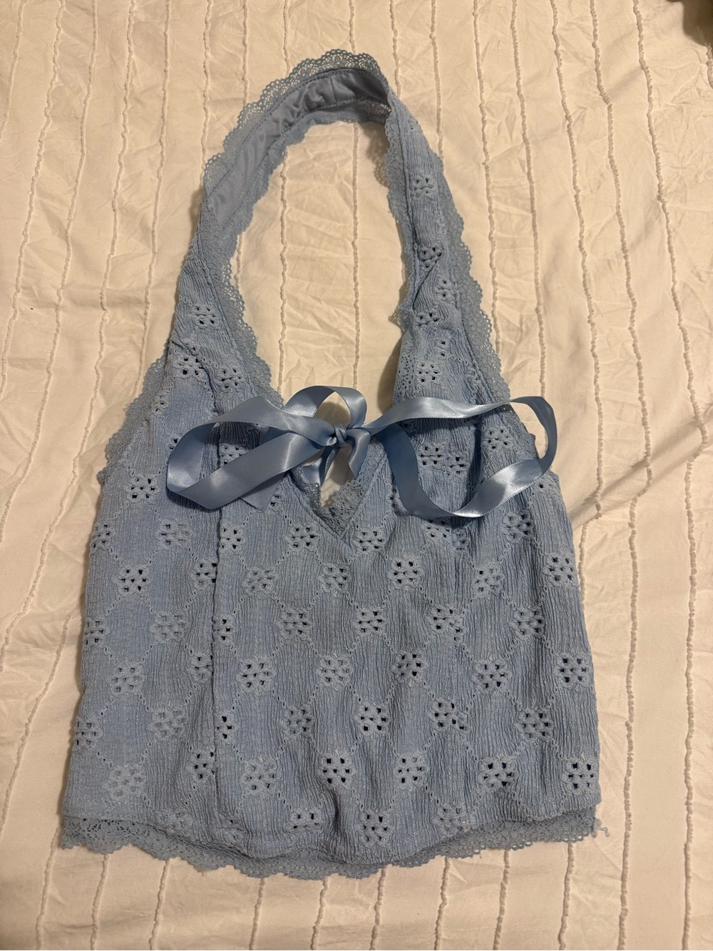 Urban Outfitters Light Blue Lace Tank